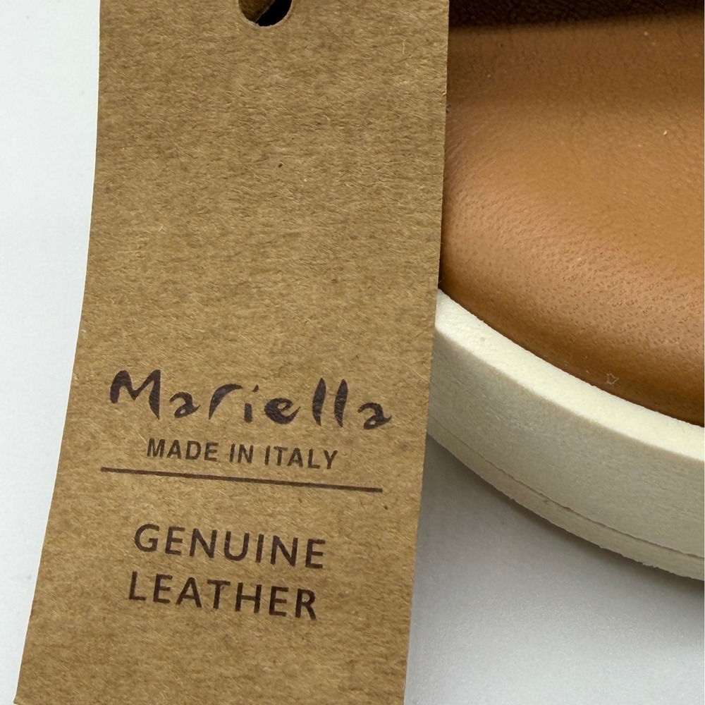 Mariella Made in Italy Tan Suede Platform Slide Sandals Genuine Leather Size 8